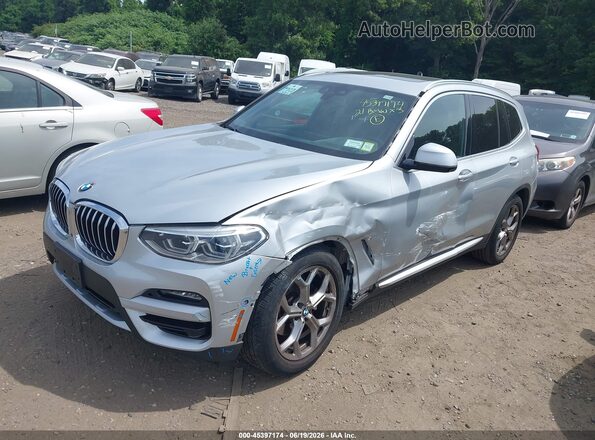 5UXTY5C02M9G54256 2021 BMW X3 Silver წინა მარცხენა ხედი სამი მეოთხედიდან