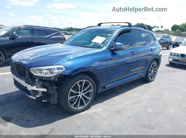 5UXTY5C03L9D18680 2020 BMW X3 Blue Передня ліва чверть