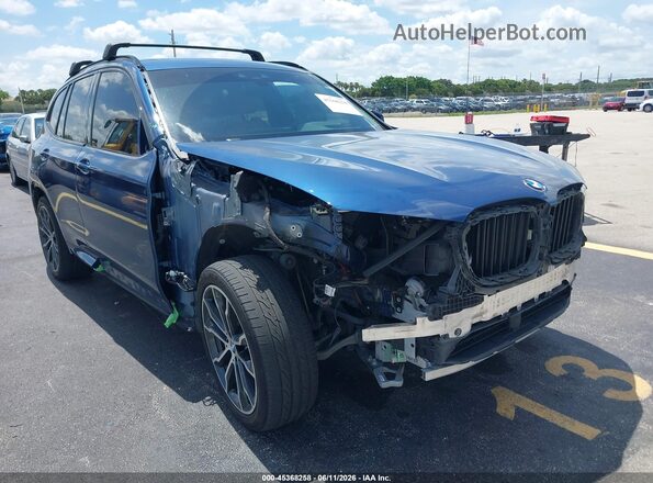 5UXTY5C03L9D18680 2020 BMW X3 Blue Вид спереду