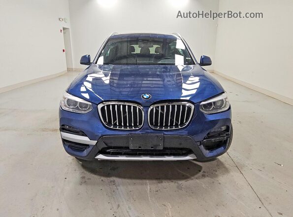 5UXTY5C04M9E74180 2021 BMW X3 Синий Вид спереди