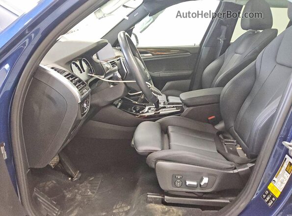 5UXTY5C04M9E74180 2021 BMW X3 Синий Вид салона спереди