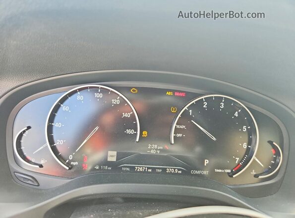 5UXTY5C05M9E47893 2021 BMW X3 White Вид щитка приладів