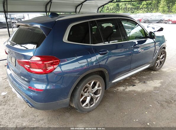 5UXTY5C05M9G03690 2021 BMW X3 Blue Trasero derecho
