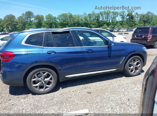 5UXTY5C06M9F84809 2021 BMW X3 Blue Սարքավորումների վահանակի տեսք