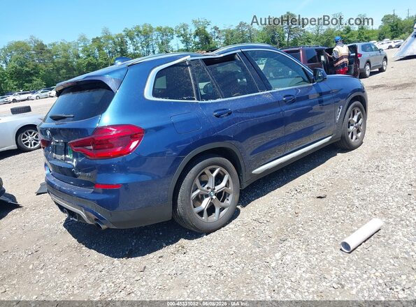 5UXTY5C06M9F84809 2021 BMW X3 Blue Հետևի աջ