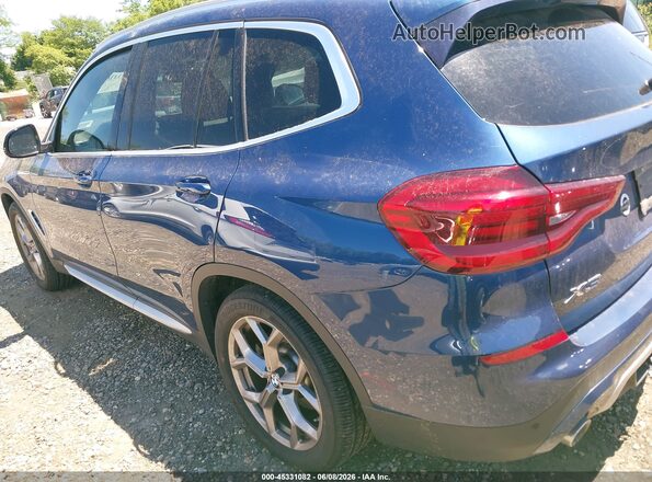5UXTY5C06M9F84809 2021 BMW X3 Blue Հետևի ձախ