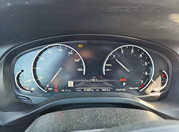 5UXTY5C07L9D33599 2020 BMW X3 Gray Սարքավորումների վահանակի տեսք