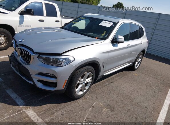 5UXTY5C09LLT38495 2020 BMW X3 Silver Առջևի ձախ երեք քառորդ տեսարան