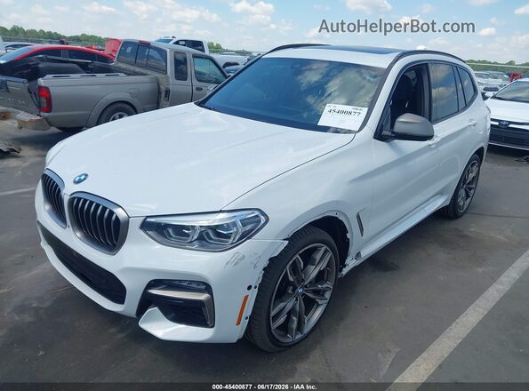 5UXTY9C07L9C03801 2020 BMW X3 White Առջևի ձախ երեք քառորդ տեսարան