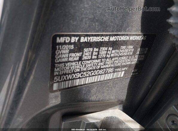 5UXWX9C52G0D82786 2016 BMW X3 Gray Widok komory silnika