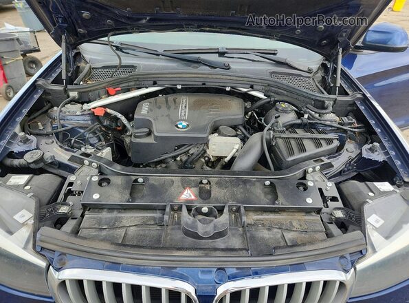 5UXWX9C53G0D75877 2016 BMW X3 Blue Engine compartment view