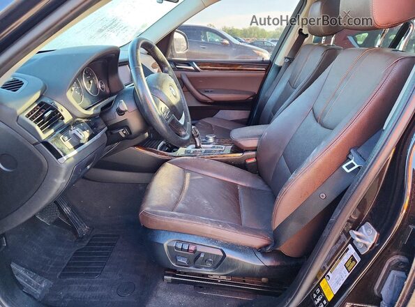 5UXWX9C53H0T04659 2017 BMW X3 Black Вид салону спереду