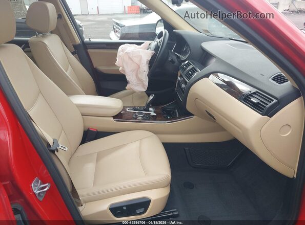 5UXWX9C54G0D82157 2016 BMW X3 Red Vista interior delantera
