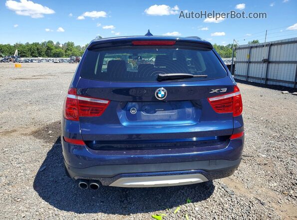 5UXWX9C56G0D80748 2016 BMW X3 Blue Rear view