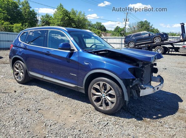 5UXWX9C56G0D80748 2016 BMW X3 Blue Front right