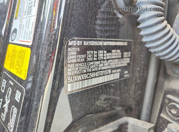 5UXWX9C56H0T01576 2017 BMW X3 Black VIN կոդի պիտակի տեսք
