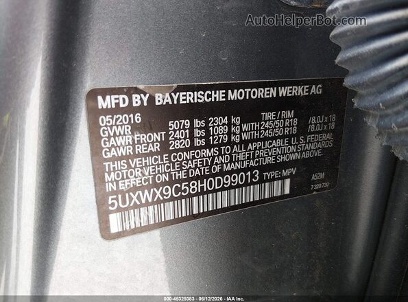5UXWX9C58H0D99013 2017 BMW X3 Серый Вид подкапотного пространства