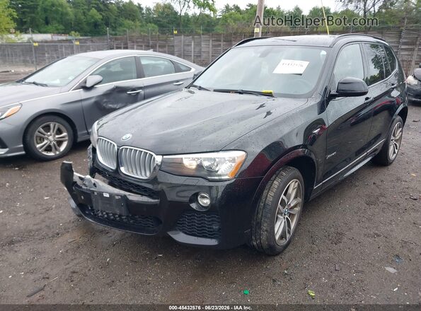 5UXWX9C5XH0T08790 2017 BMW X3 Black Առջևի ձախ երեք քառորդ տեսարան