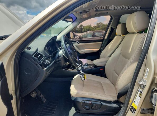 5UXWY3C5XG0N87201 2016 BMW X3 Silver Vista interior delantera