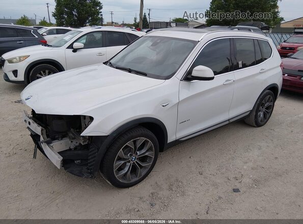 5UXWZ7C30H0V90693 2017 BMW X3 White Առջևի ձախ երեք քառորդ տեսարան