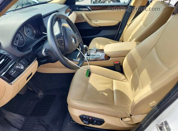 5UXWZ7C37H0V88679 2017 BMW X3 White Widok wnętrza z przodu