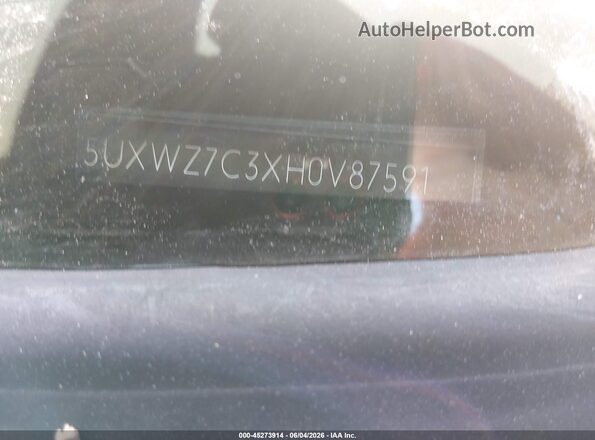 5UXWZ7C3XH0V87591 2017 BMW X3 White Widok komory silnika