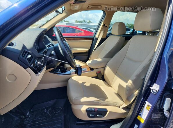 5UXWZ7C53G0T42762 2016 BMW X3 Blue Սալոնի դիմացի տեսք