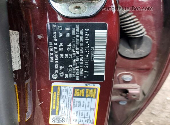 5XXGT4L31LG414846 2020 KIA OPTIMA Burgundy 