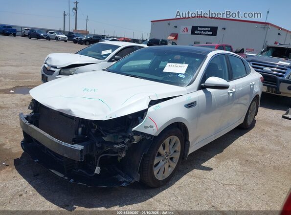5XXGU4L32GG033123 2016 KIA OPTIMA White Առջևի ձախ երեք քառորդ տեսարան