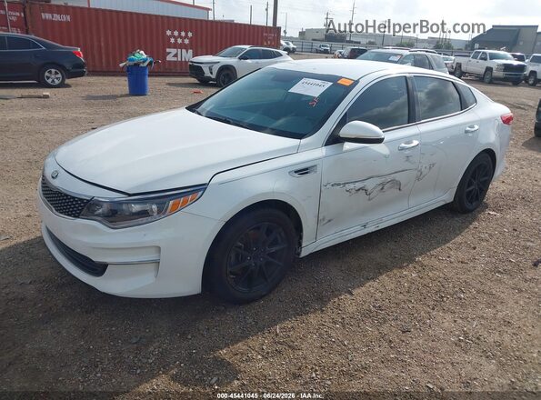 5XXGU4L35GG070554 2016 KIA OPTIMA White Առջևի ձախ երեք քառորդ տեսարան