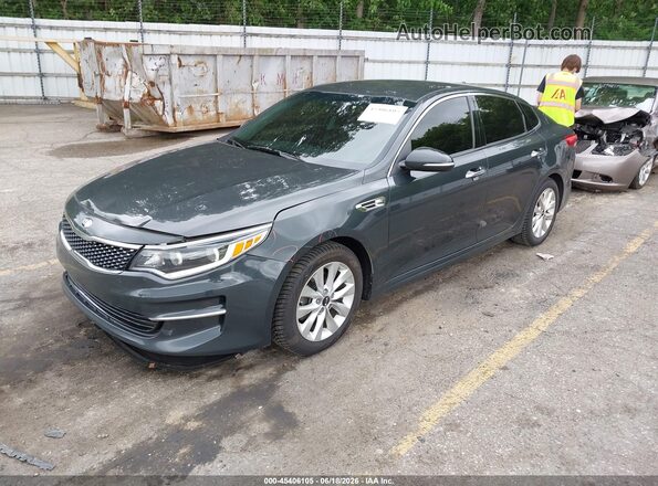 5XXGU4L36GG010816 2016 KIA OPTIMA Gray Առջևի ձախ երեք քառորդ տեսարան