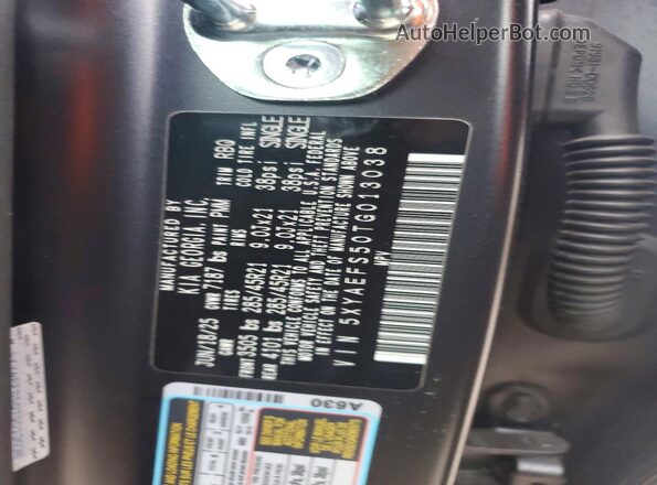 5XYAEFS50TG013038 2026 KIA EV9 Gray Vista del compartimento del motor