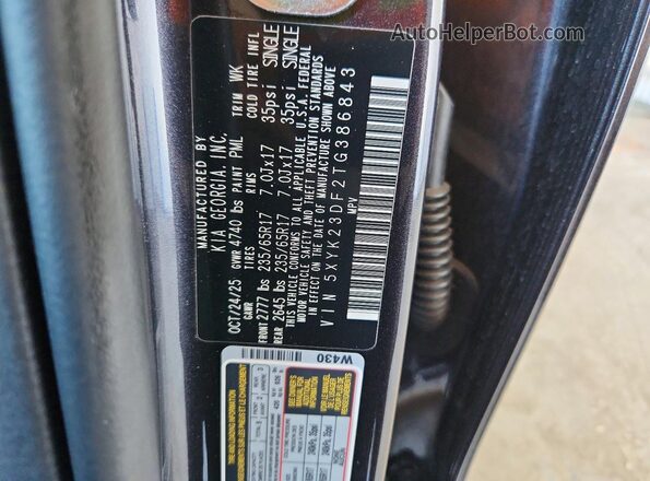 5XYK23DF2TG386843 2026 KIA SPORTAGE Gray Vista interior de 360 grados