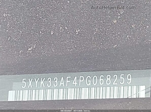 5XYK33AF4PG068259 2023 KIA SPORTAGE Черный 
