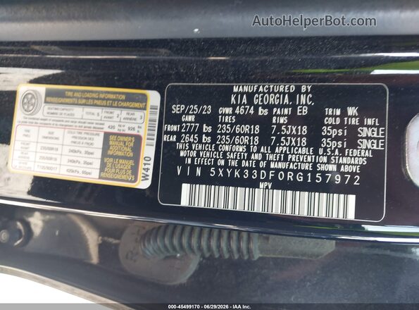 5XYK33DF0RG157972 2024 KIA SPORTAGE Black Widok komory silnika