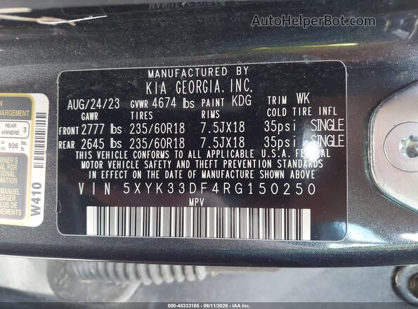 5XYK33DF4RG150250 2024 KIA SPORTAGE Gray Engine compartment view