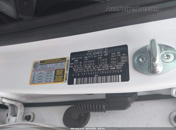 5XYK43DF2RG203024 2024 KIA SPORTAGE Белый Вид подкапотного пространства