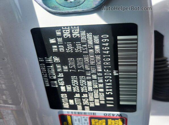 5XYK53DF1RG146490 2024 KIA SPORTAGE White Vista interior de 360 grados
