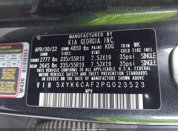 5XYK6CAF2PG023523 2023 KIA SPORTAGE Gray Շարժիչի բաժամունքի տեսք