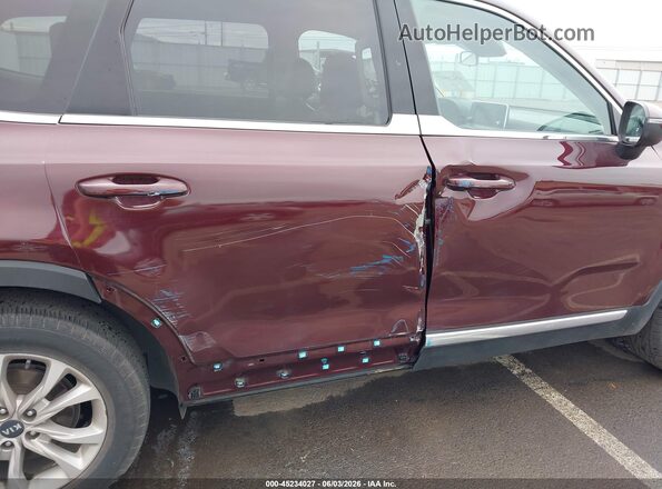 5XYP24HC3LG060111 2020 KIA TELLURIDE Maroon Front view