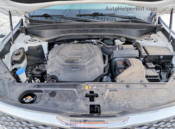 5XYP24HC6MG107553 2021 KIA TELLURIDE White Rear interior view