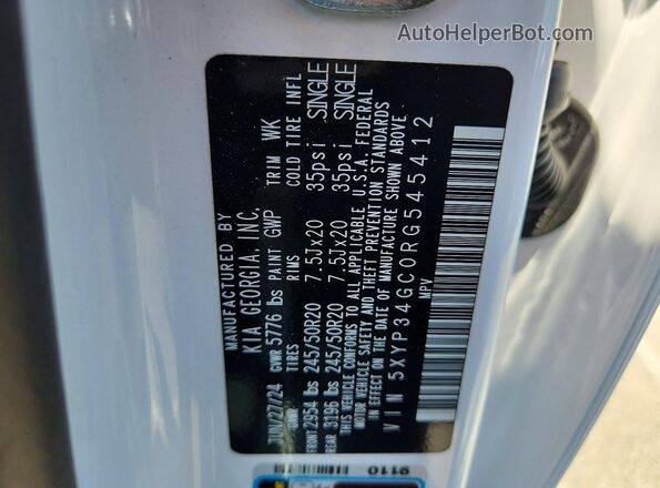 5XYP34GC0RG545412 2024 KIA TELLURIDE White 