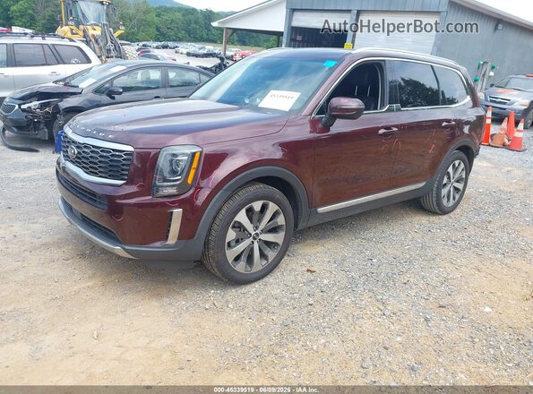 5XYP34HC8LG067519 2020 KIA TELLURIDE Red Vista tres cuartos delantera izquierda