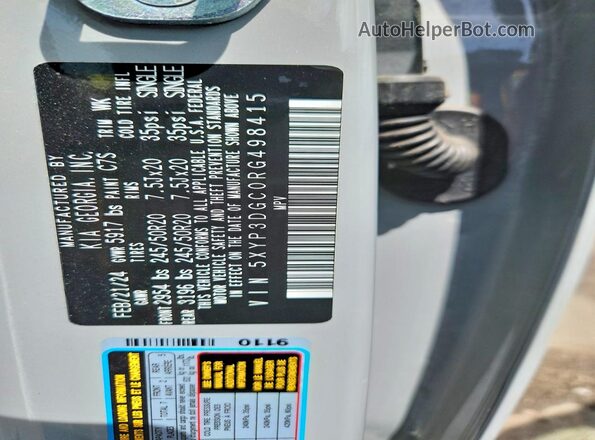 5XYP3DGC0RG498415 2024 KIA TELLURIDE Gray 360 interior view