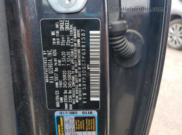 5XYP3DGC7PG381587 2023 KIA TELLURIDE Gray Engine compartment view