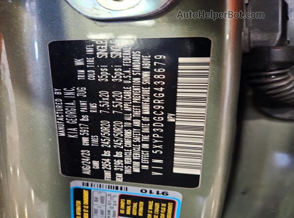 5XYP3DGC9RG438679 2024 KIA TELLURIDE Green Widok wnętrza 360 stopni