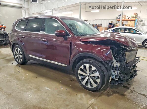 5XYP3DHC3NG292661 2022 KIA TELLURIDE Maroon Przód prawy