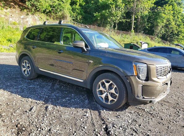 5XYP3DHC5MG132506 2021 KIA TELLURIDE Коричневый Передняя правая четверть