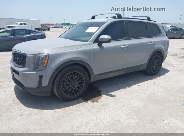 5XYP3DHC8MG130197 2021 KIA TELLURIDE Gray Առջևի ձախ երեք քառորդ տեսարան
