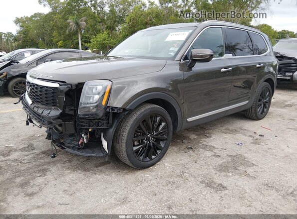 5XYP54HC6NG234666 2022 KIA TELLURIDE Black Vista tres cuartos delantera izquierda
